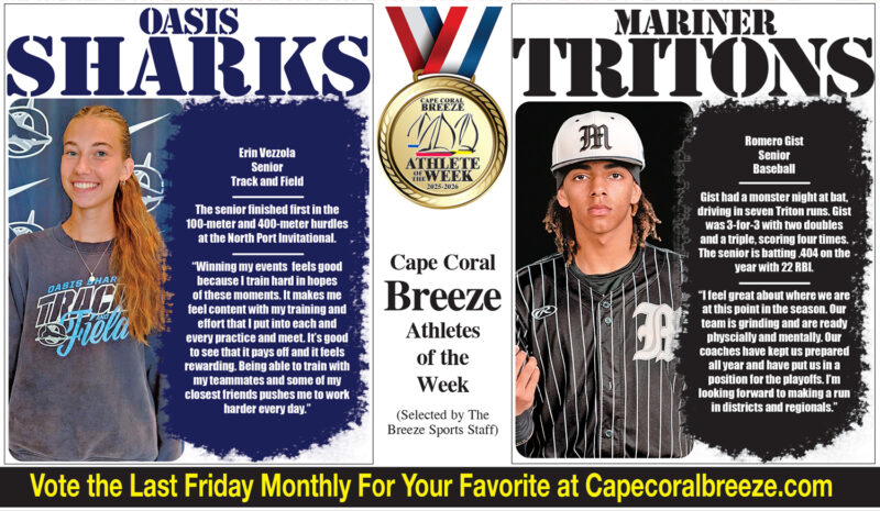 Athletes of the Week | April 3 | Oasis Shark ERIN VEZZOLA & Mariner Triton ROMERO GIST